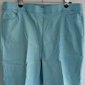Alfred Dunner Stretch Capri Pull-On Pants Teal Size 16 $13.00
